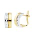 Pendientes de oro 18k bicolor doble banda con circonitas
